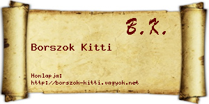 Borszok Kitti névjegykártya